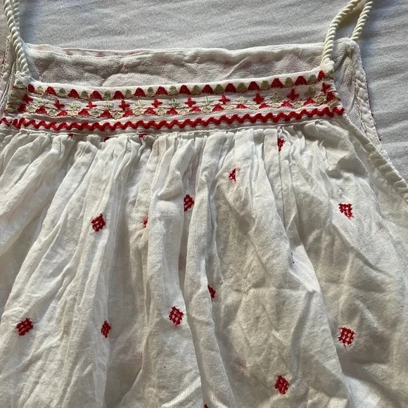 Free People White and Red Embroidered Top - Picture 7 of 8